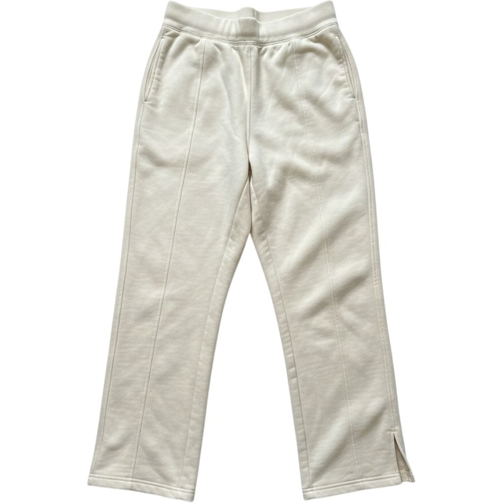 Alo Yoga Muse Sweatpant Women XS Bone Cream Good Pintuck Straight Split Ankle